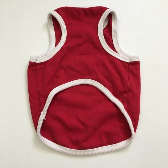 Dog Clothes Red Tank Box Embroidered Stretch Size Large - Picture 3 of 6